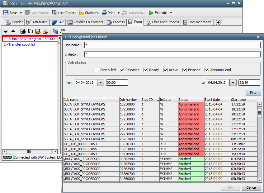 Transferring SAP Jobs